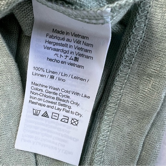 J.Crew 100% Linen Relaxed Tee Sage Green Color Size Medium - Picture 11 of 11